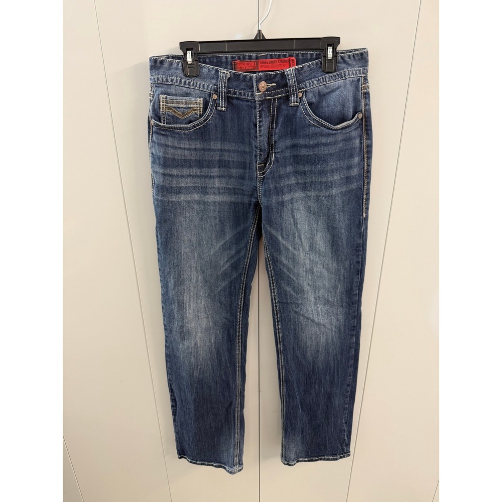 Rock & Roll Cowboy Double Barrel Relaxed Straight Leg Jeans Blue Mens 32x34